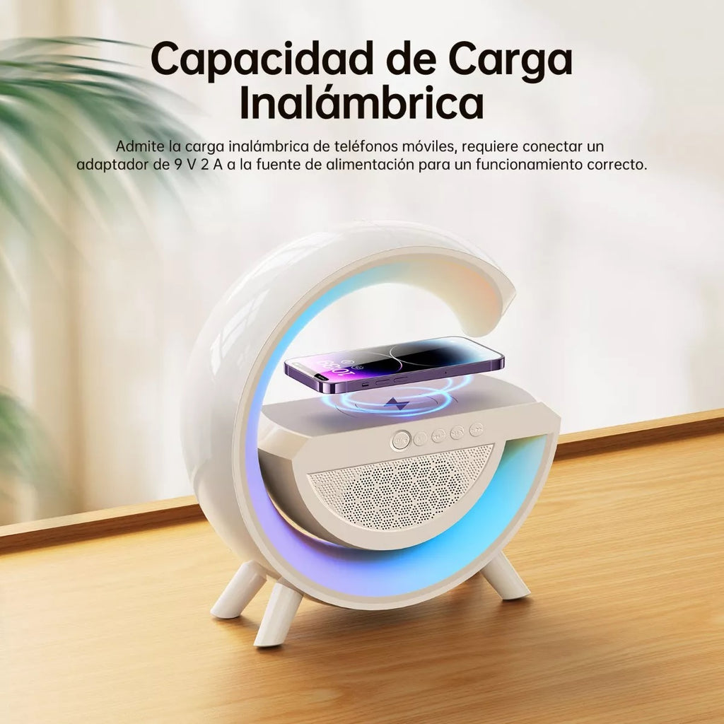 Bocina Bluetooth Con Luces Y Cargador